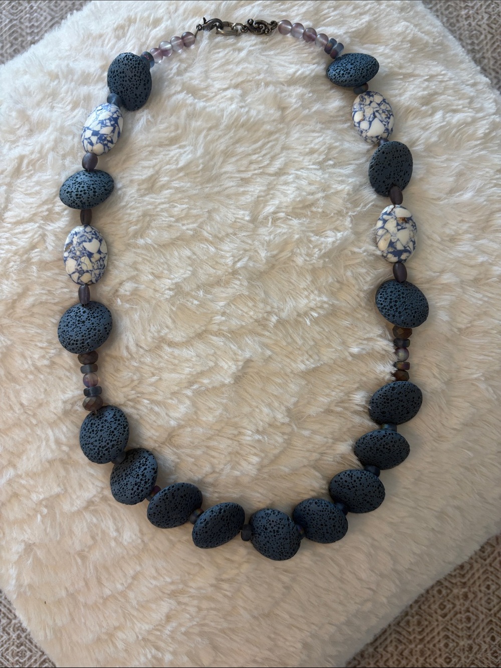 Blue and White Statement Necklace
